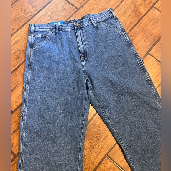 Rugged Wear RW Carpenter jeans men’s 38x36 blue Loose Fit straight NWT heavy - Picture 3 of 12